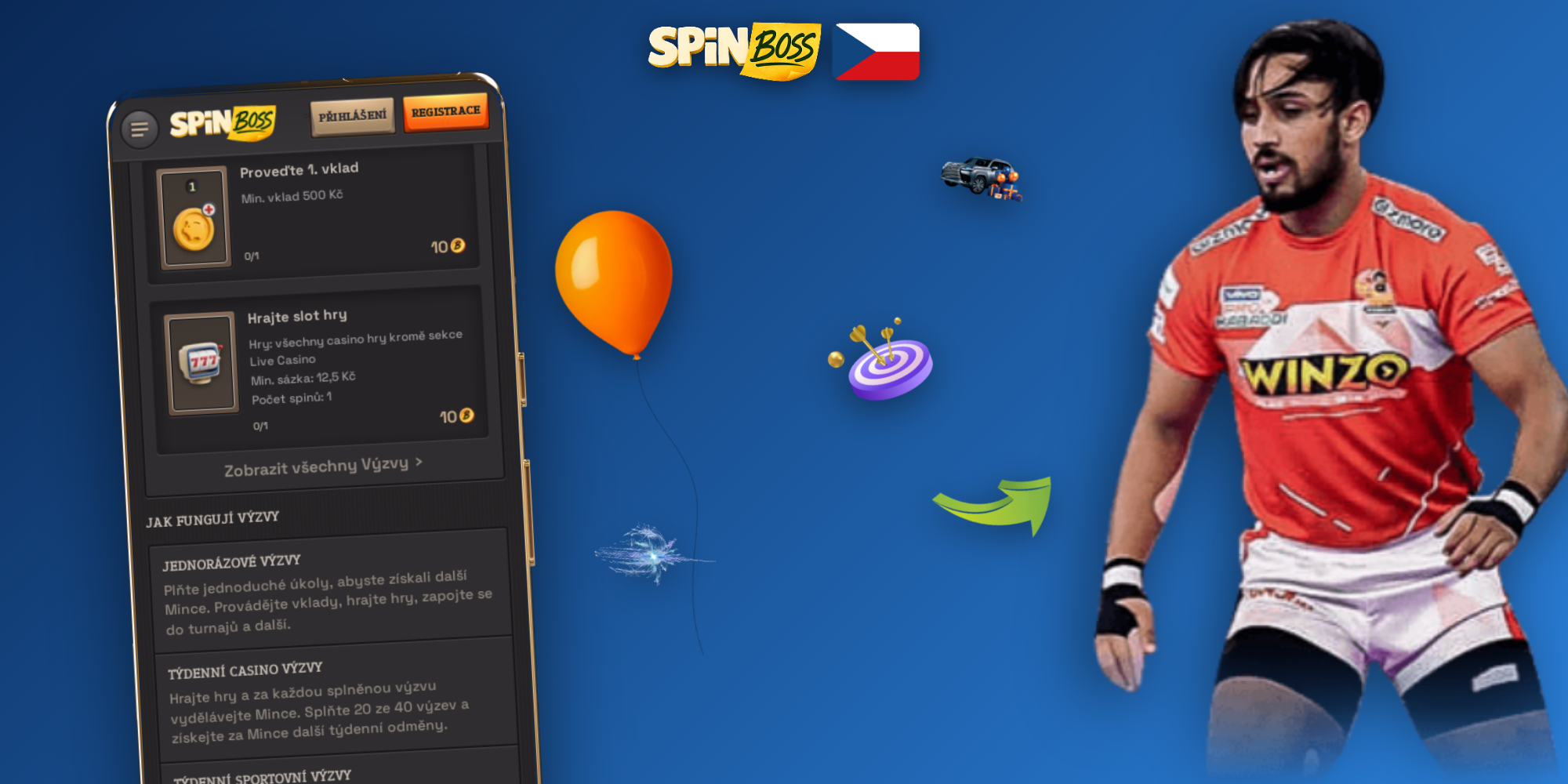 Přehled herní nabídky Spinboss Kasino Kasino — sloty, živé kasino a sportovní sázky