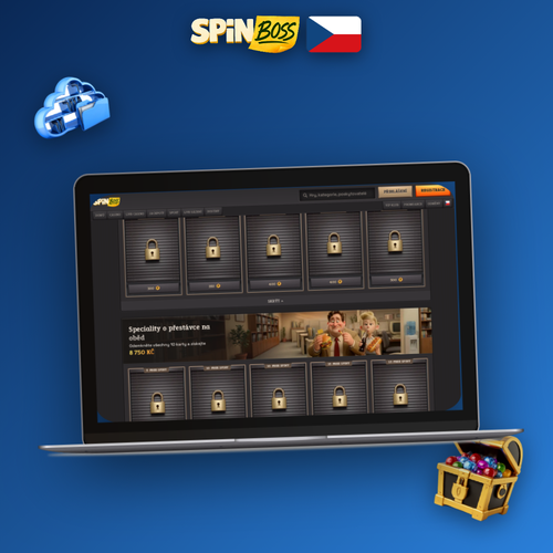 Spinboss Kasino Kasino na PC – desktopový klient otevřený na notebooku s tmavým rozhraním