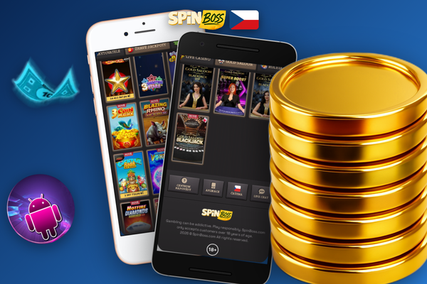 Progresivní jackpot ve Spinboss Kasino Kasinu – svítící počítadlo výhry a symboly diamantů
